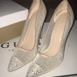 Mesh Rhinestone Heels